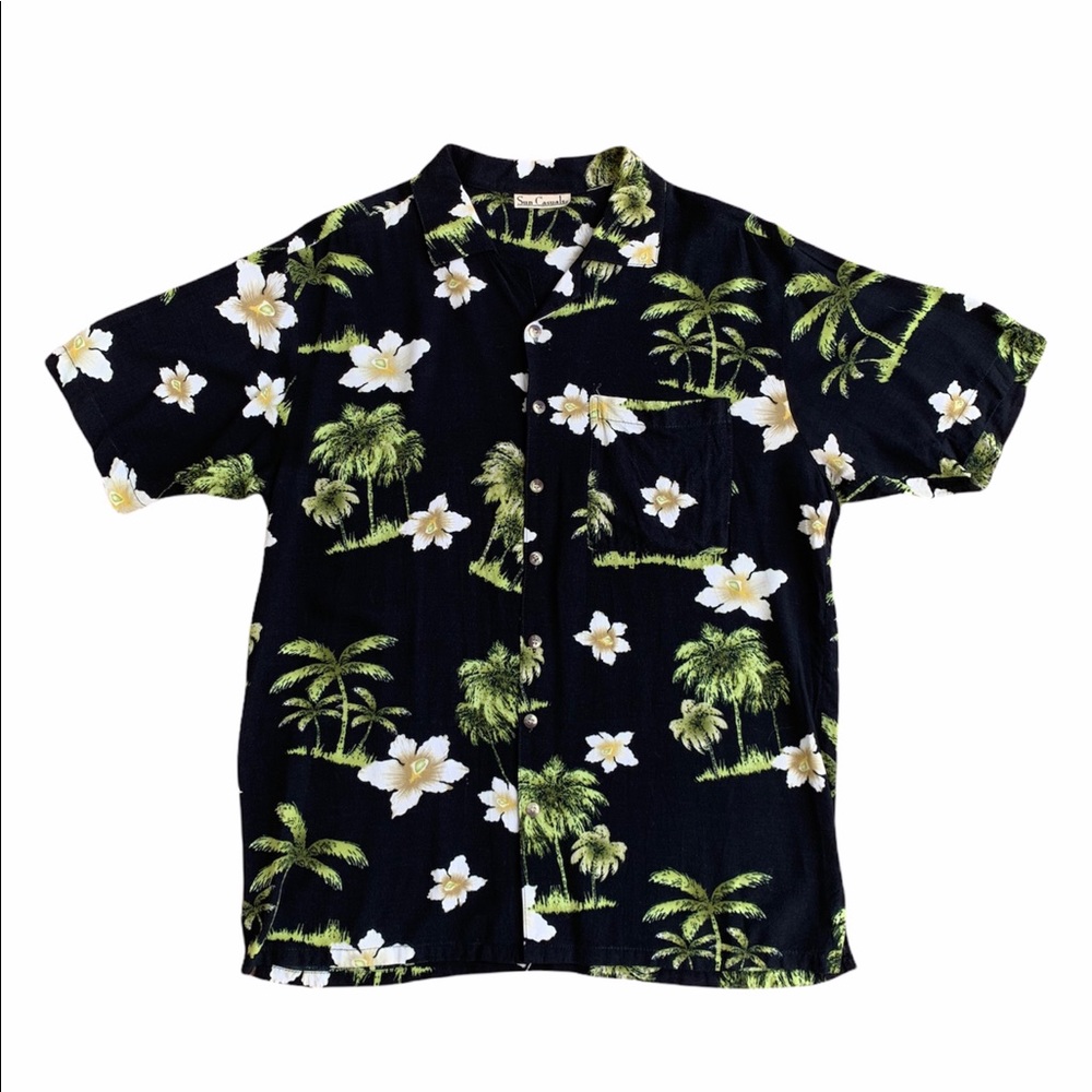 Vintage Sun Casuals Hawaiian Print Shirt Men’s Large